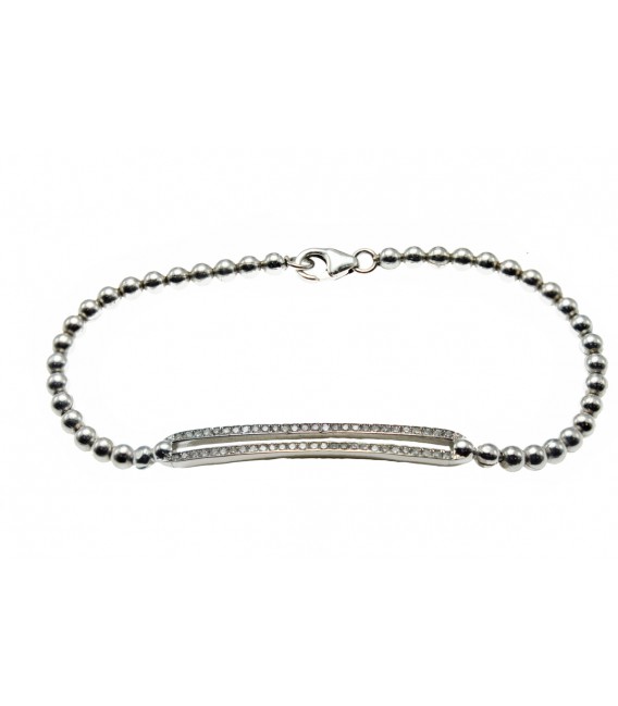 PULSERA DIAMANTS Y ORO BLANCO W190102